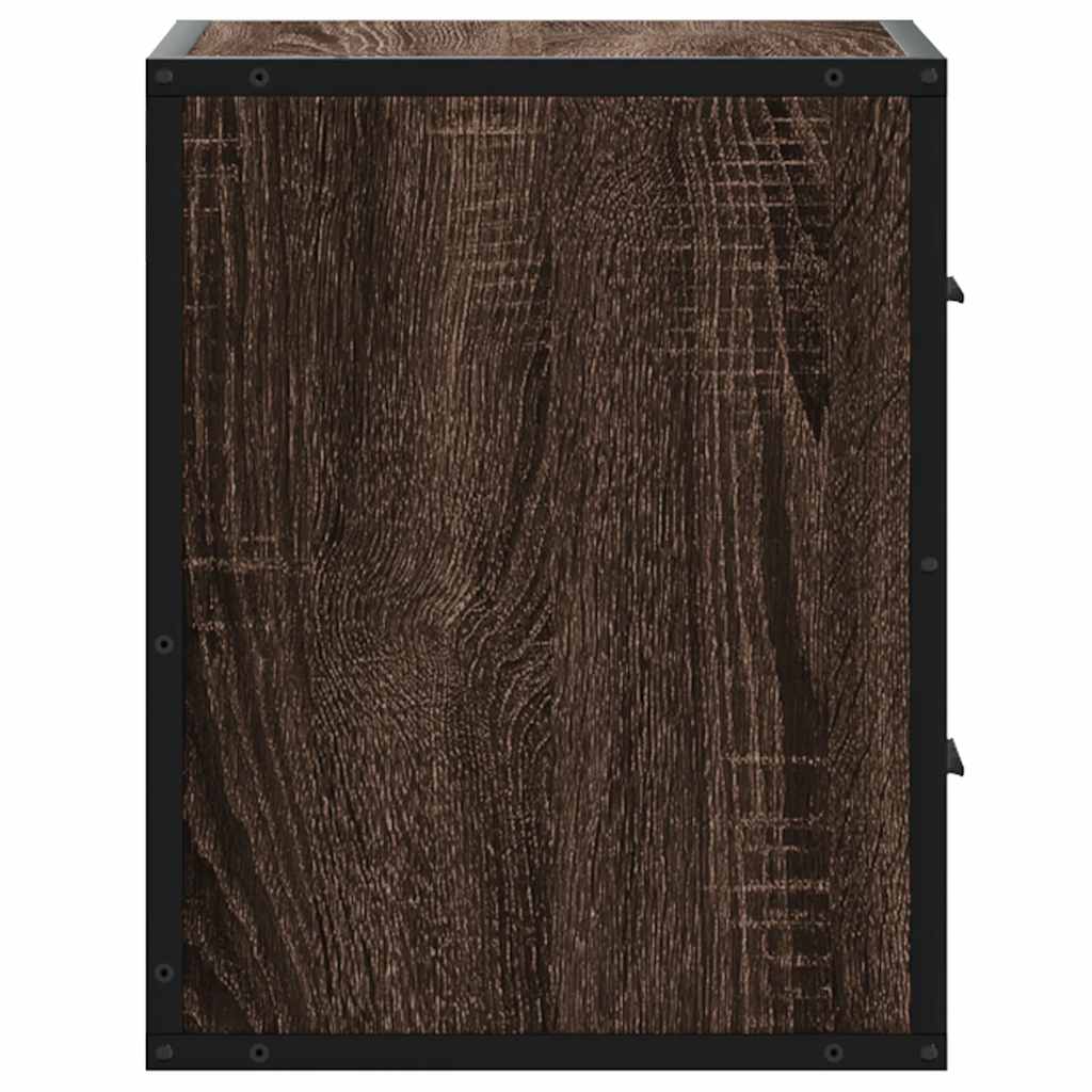 Comodini a Muro 2 pz Rovere Marrone 40x31x39,5 cm