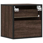 Comodini a Muro 2 pz Rovere Marrone 40x31x39,5 cm