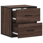 Comodini a Muro 2 pz Rovere Marrone 40x31x39,5 cm