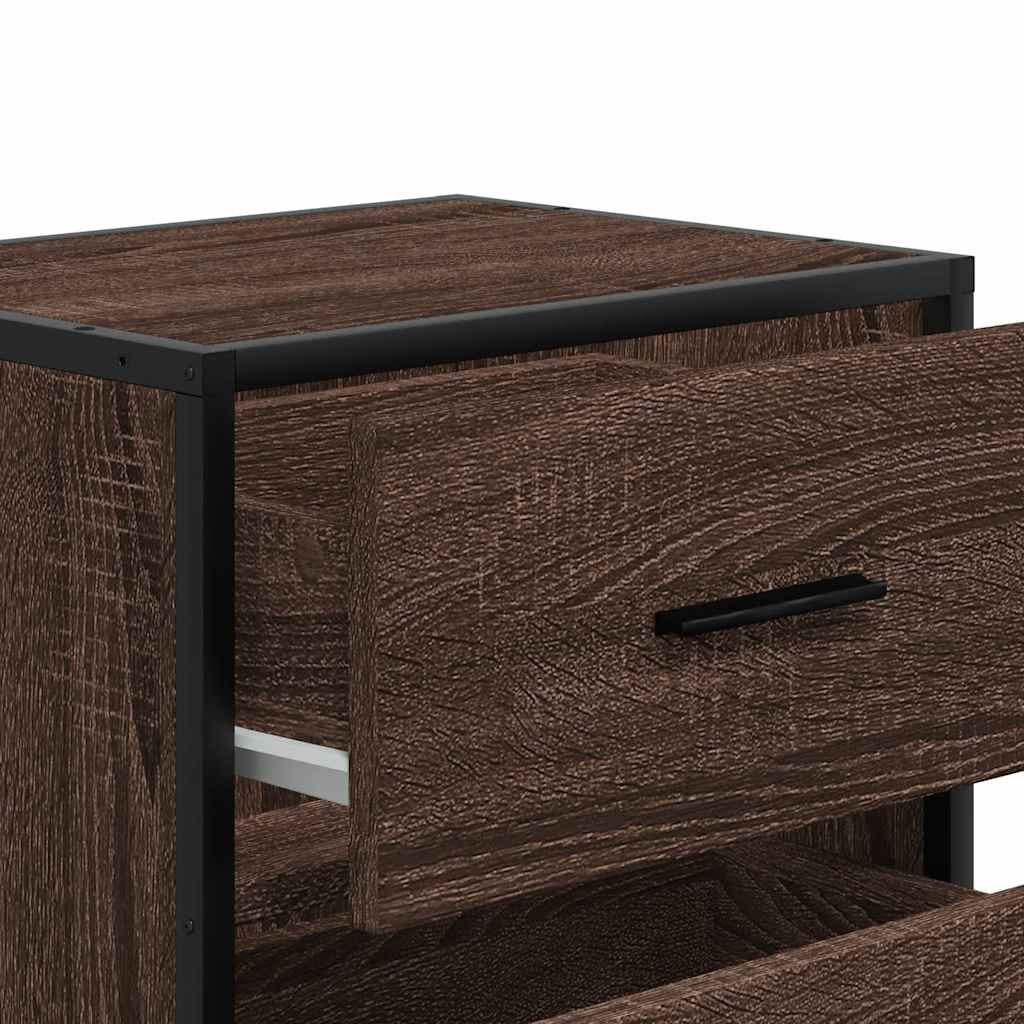 Comodini a Muro 2 pz Rovere Marrone 40x31x39,5 cm