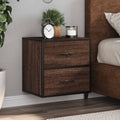 Comodini a Muro 2 pz Rovere Marrone 40x31x39,5 cm