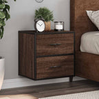 Comodini a Muro 2 pz Rovere Marrone 40x31x39,5 cm
