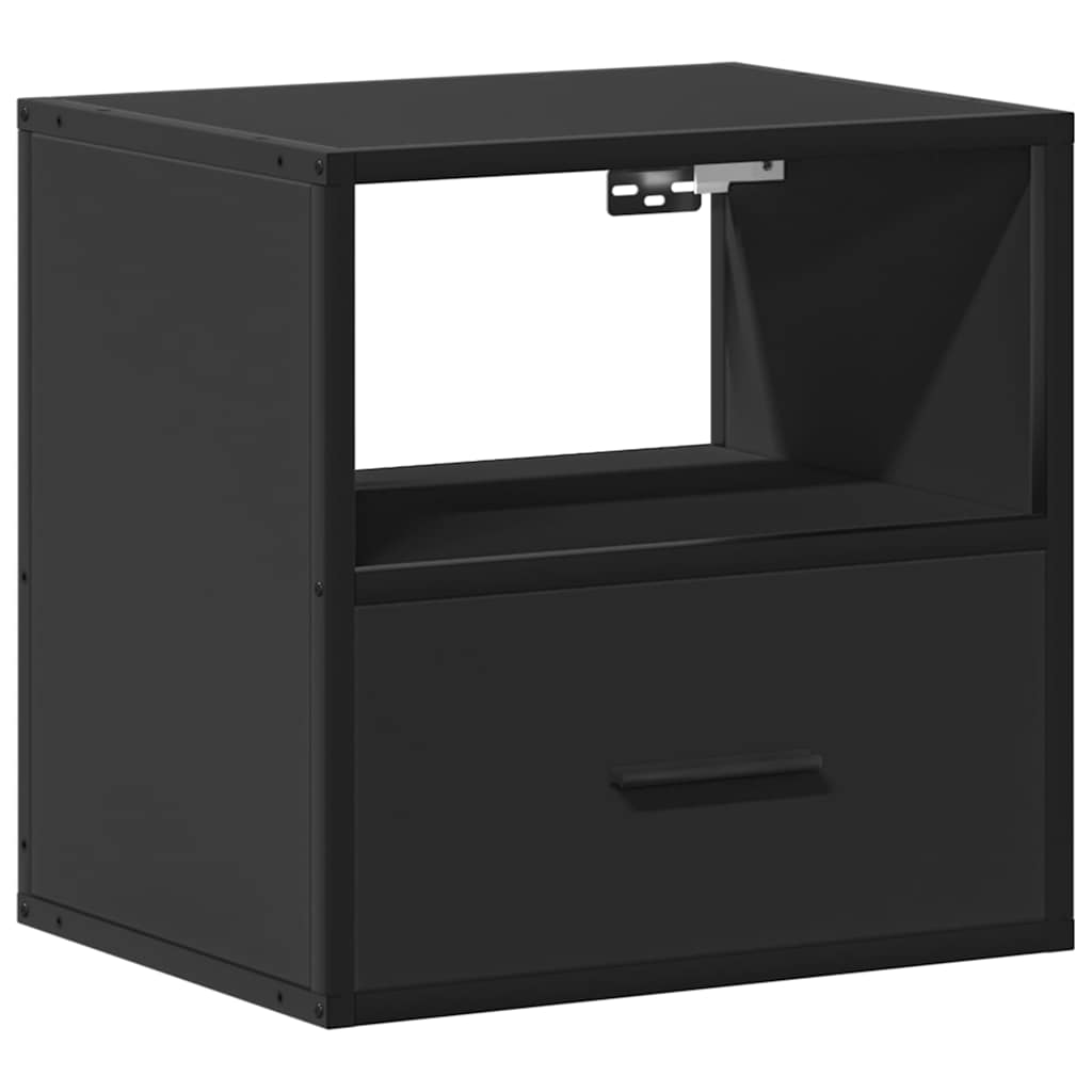 Comodino a Muro Nero 40x31x39,5 cm