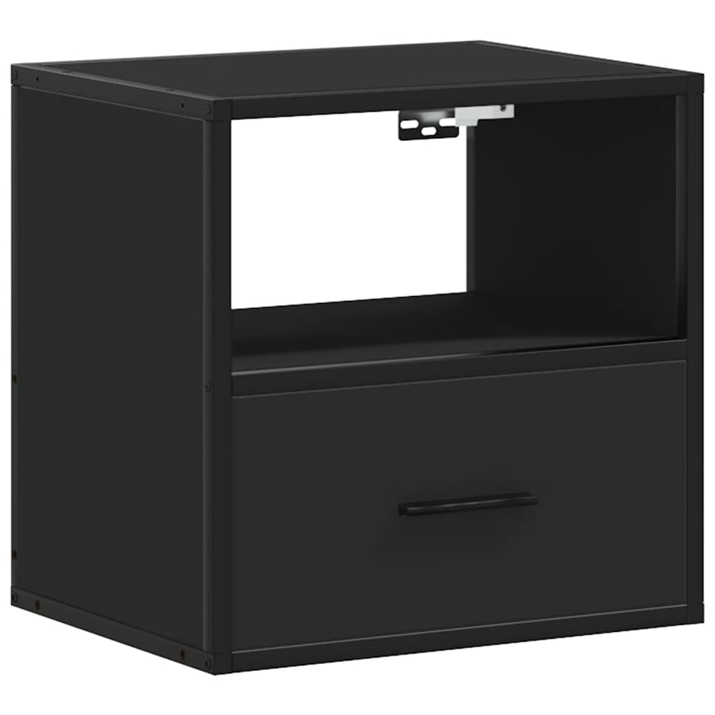 Comodino a Muro Nero 40x31x39,5 cm