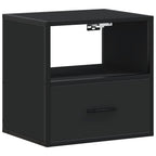 Comodino a Muro Nero 40x31x39,5 cm