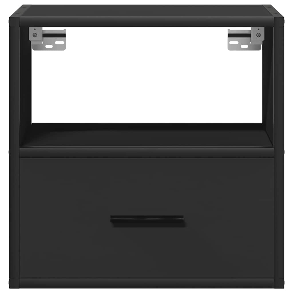 Comodino a Muro Nero 40x31x39,5 cm