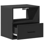 Comodino a Muro Nero 40x31x39,5 cm