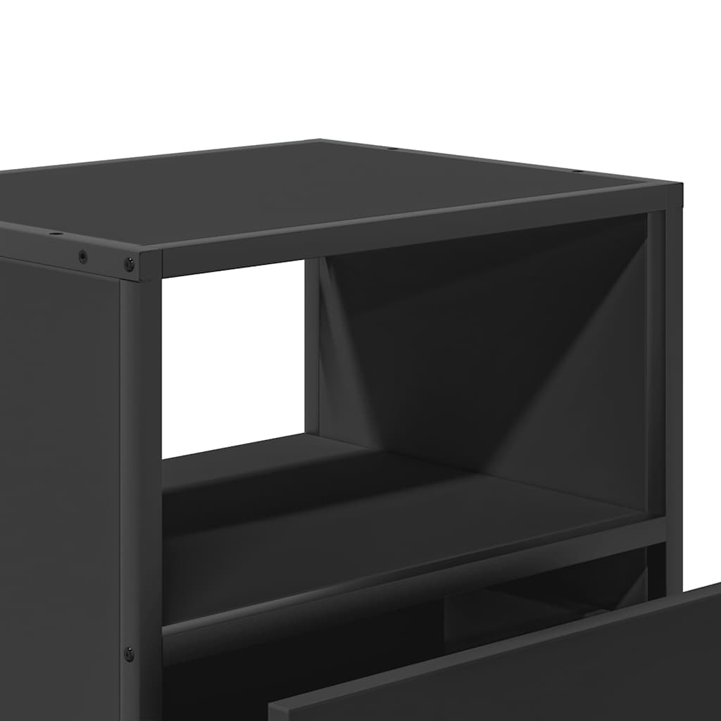 Comodino a Muro Nero 40x31x39,5 cm