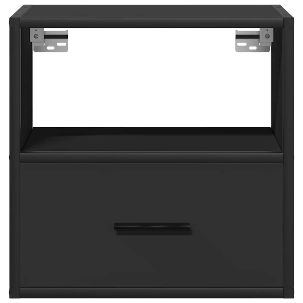 Comodini a Muro 2 pz Nero 40x31x39,5 cm