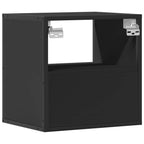 Comodini a Muro 2 pz Nero 40x31x39,5 cm