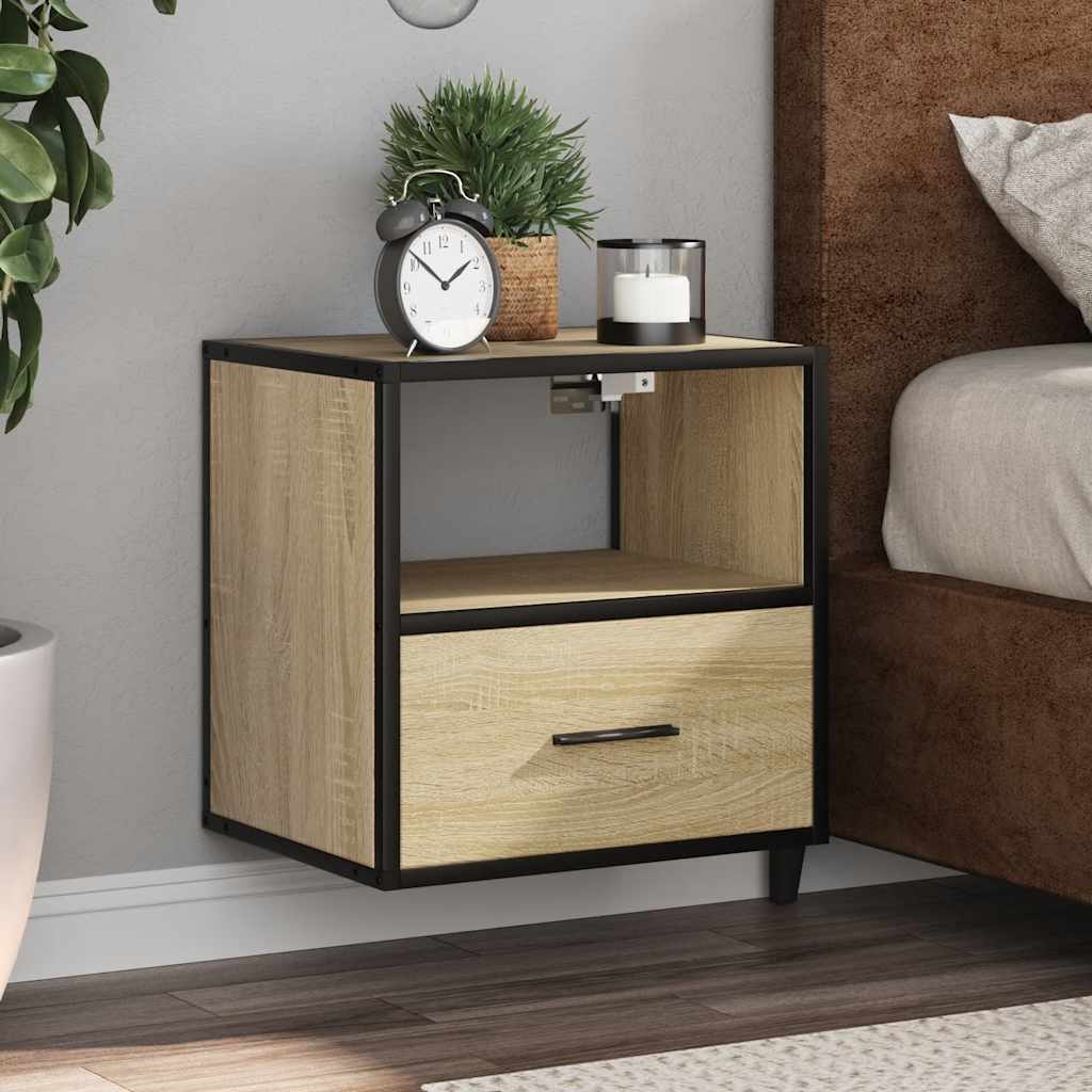 Comodino a Muro Rovere Sonoma 40x31x39,5 cm