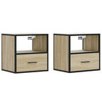 Comodini a Muro 2 pz Rovere Sonoma 40x31x39,5 cm