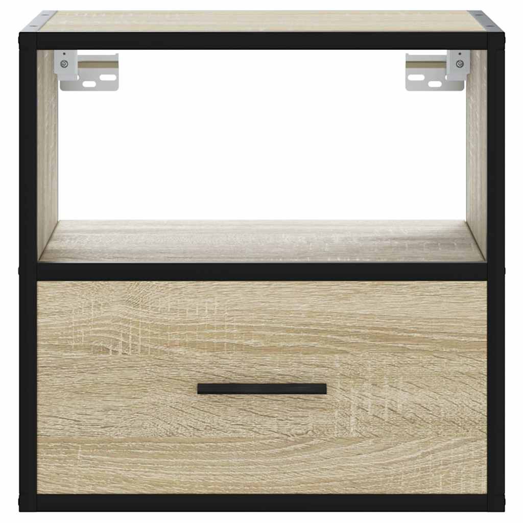 Comodini a Muro 2 pz Rovere Sonoma 40x31x39,5 cm