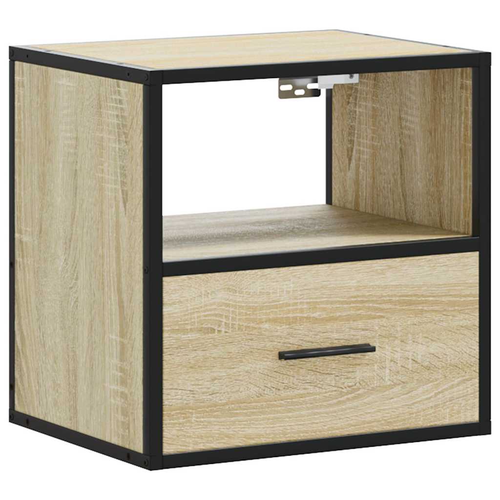 Comodini a Muro 2 pz Rovere Sonoma 40x31x39,5 cm
