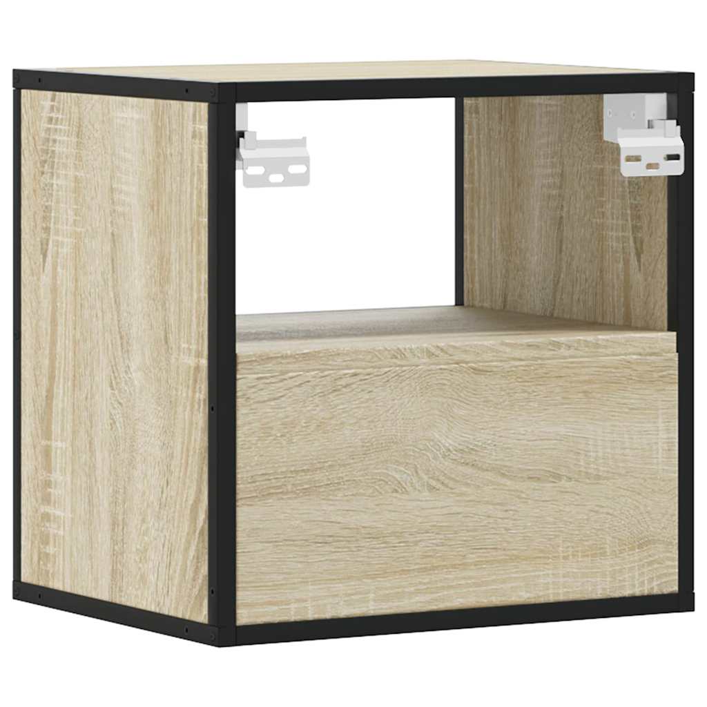 Comodini a Muro 2 pz Rovere Sonoma 40x31x39,5 cm