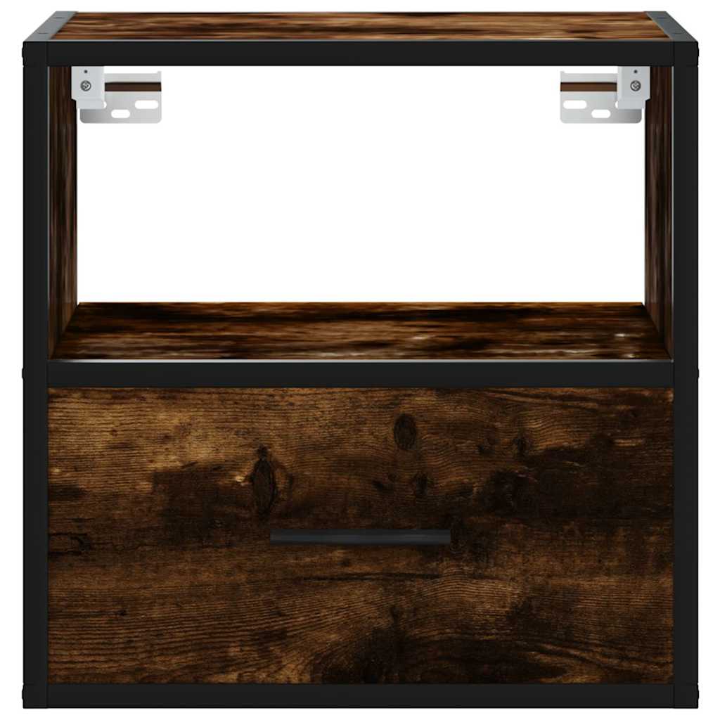 Comodino a Muro Rovere Fumo 40x31x39,5 cm