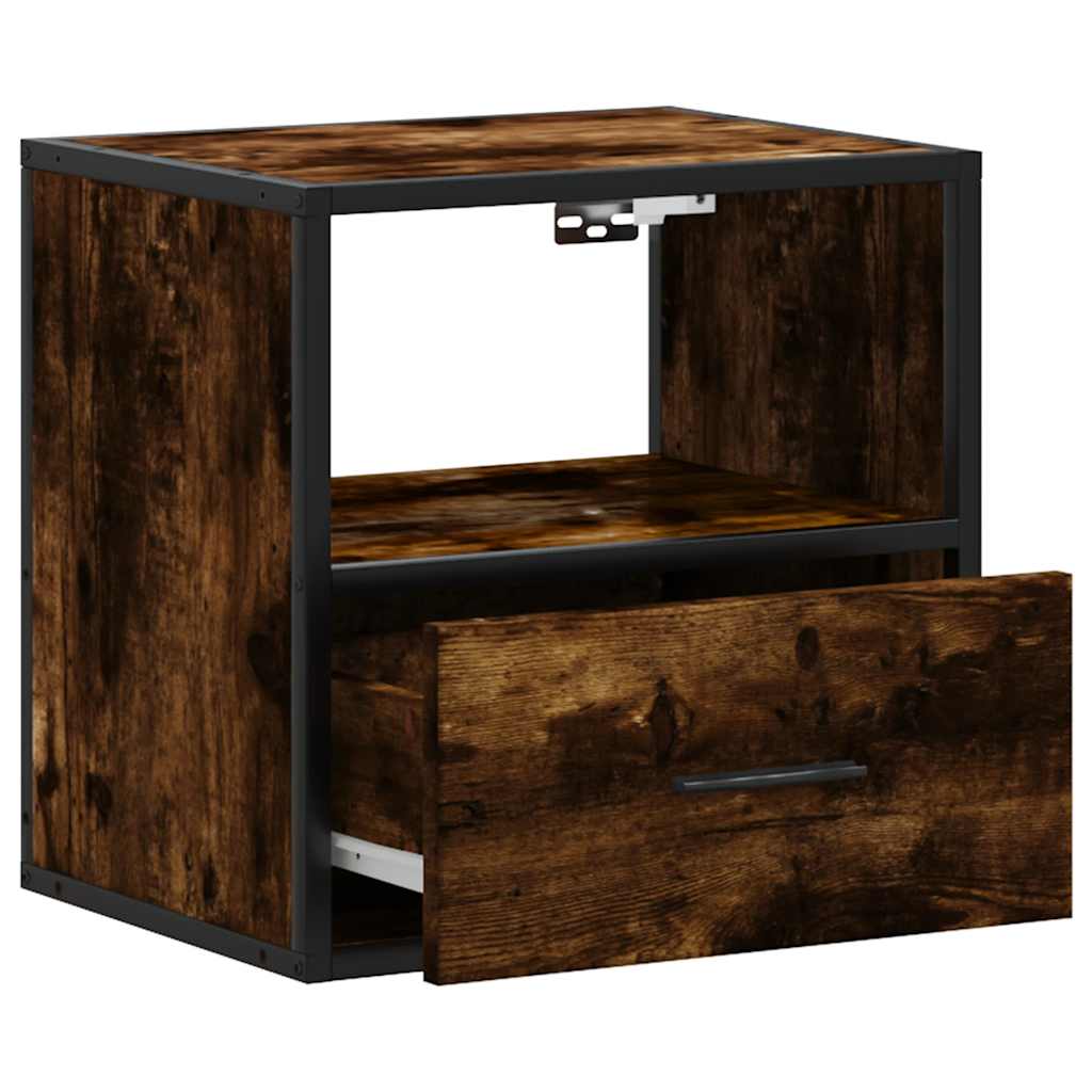 Comodino a Muro Rovere Fumo 40x31x39,5 cm
