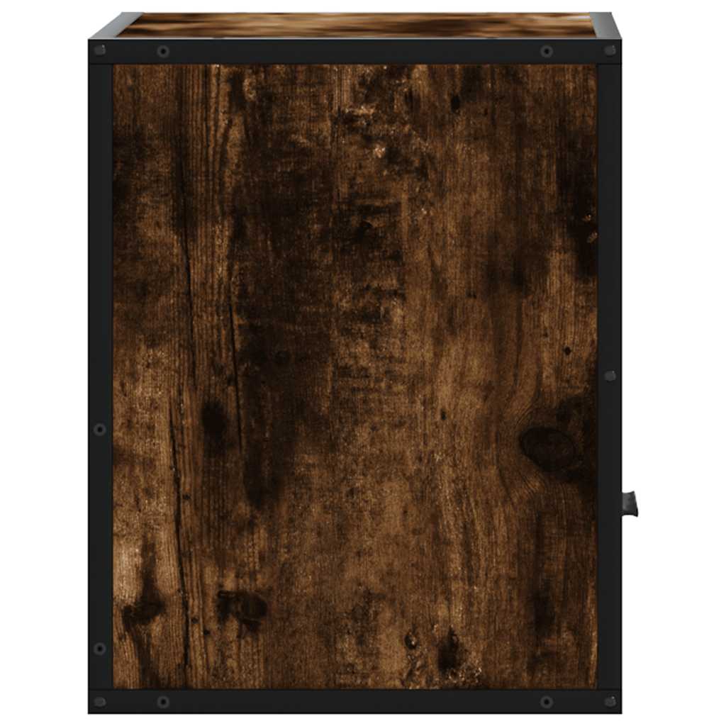 Comodini a Muro 2 pz Rovere Fumo 40x31x39,5 cm