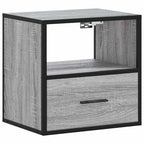 Comodino a Muro Grigio Sonoma 40x31x39,5 cm