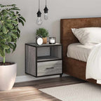 Comodino a Muro Grigio Sonoma 40x31x39,5 cm