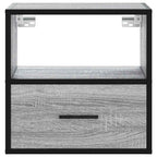 Comodino a Muro Grigio Sonoma 40x31x39,5 cm