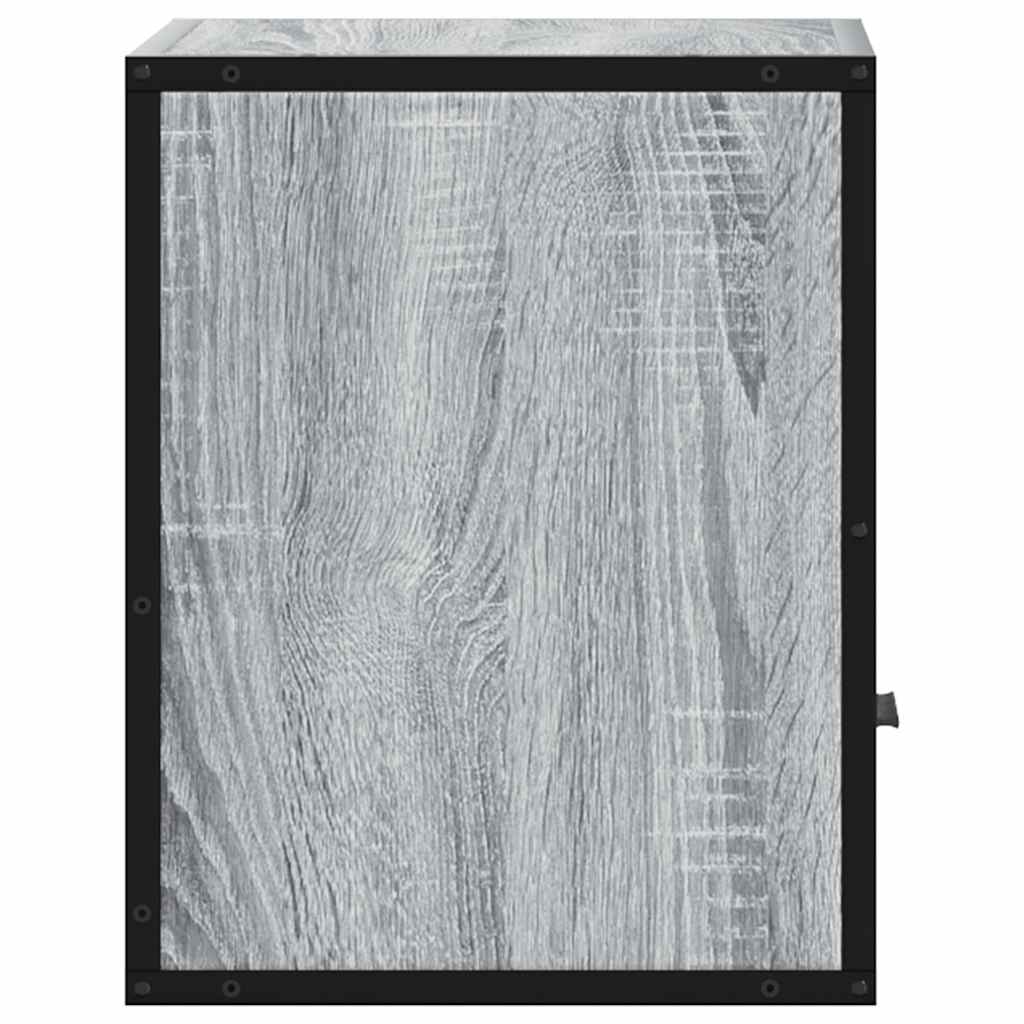 Comodino a Muro Grigio Sonoma 40x31x39,5 cm