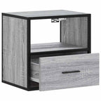 Comodino a Muro Grigio Sonoma 40x31x39,5 cm