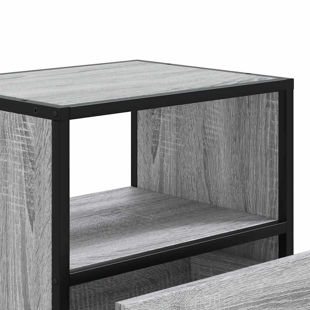 Comodino a Muro Grigio Sonoma 40x31x39,5 cm