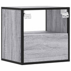 Comodini a Muro 2 pz Grigio Sonoma 40x31x39,5 cm