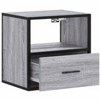 Comodini a Muro 2 pz Grigio Sonoma 40x31x39,5 cm
