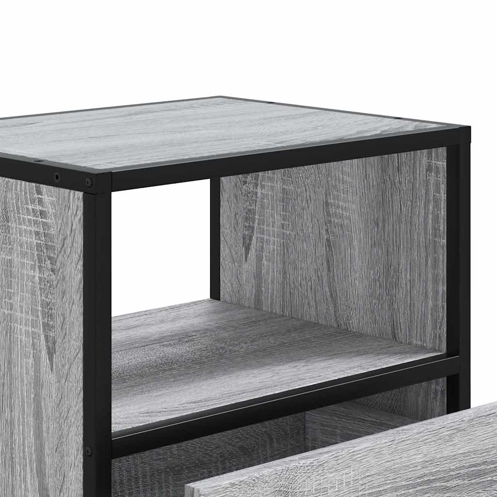 Comodini a Muro 2 pz Grigio Sonoma 40x31x39,5 cm
