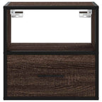 Comodino a Muro Rovere Marrone 40x31x39,5 cm