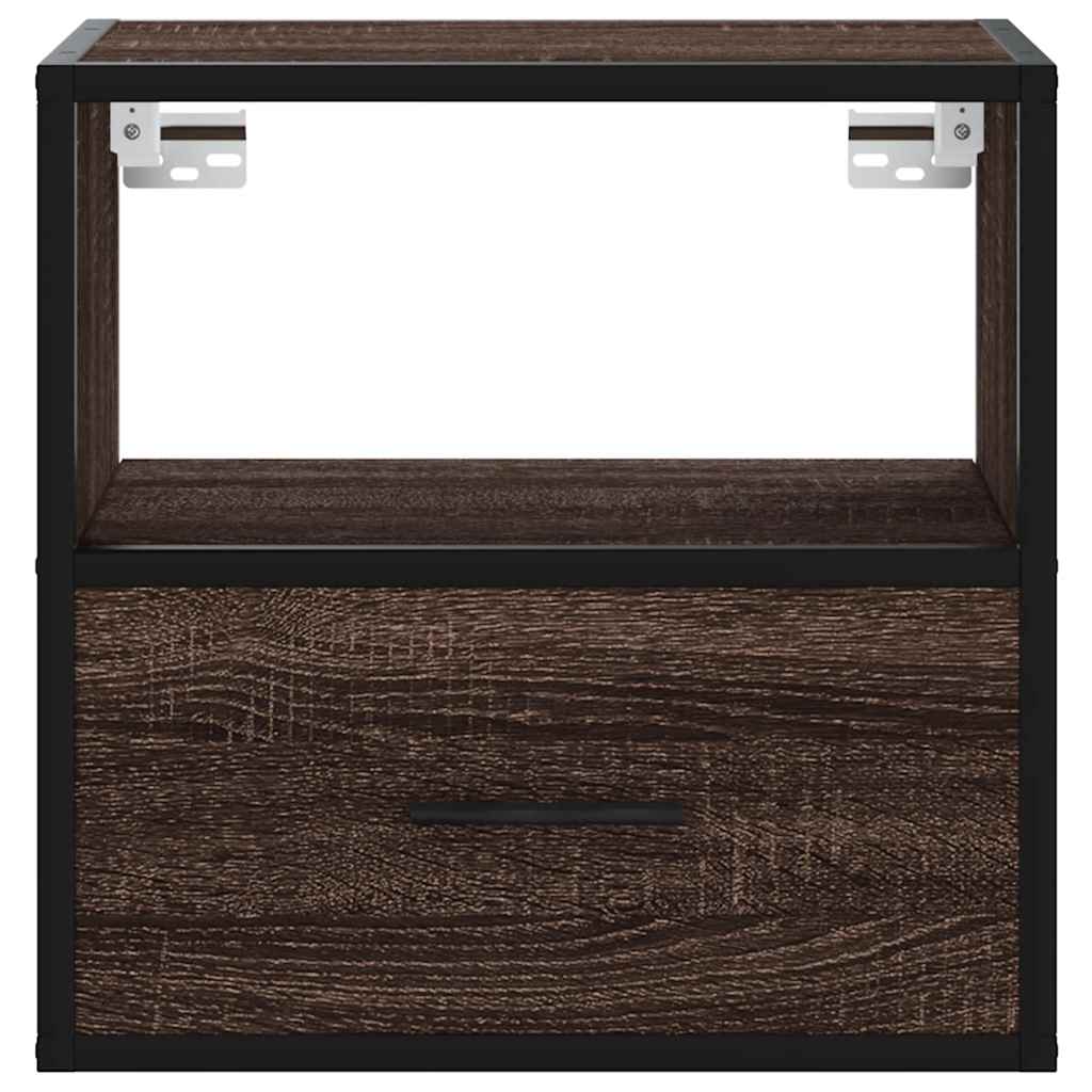 Comodino a Muro Rovere Marrone 40x31x39,5 cm