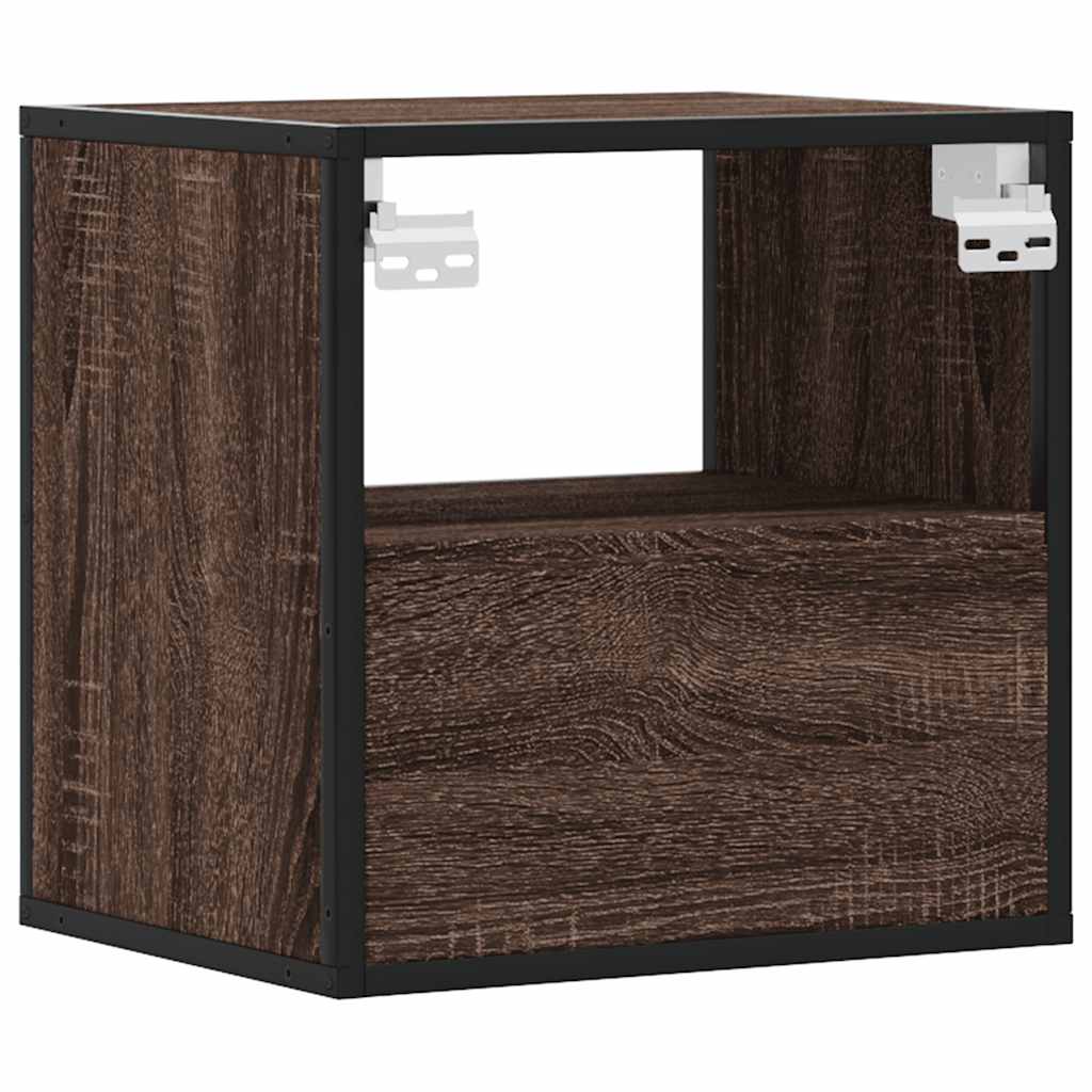 Comodino a Muro Rovere Marrone 40x31x39,5 cm