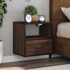Comodino a Muro Rovere Marrone 40x31x39,5 cm