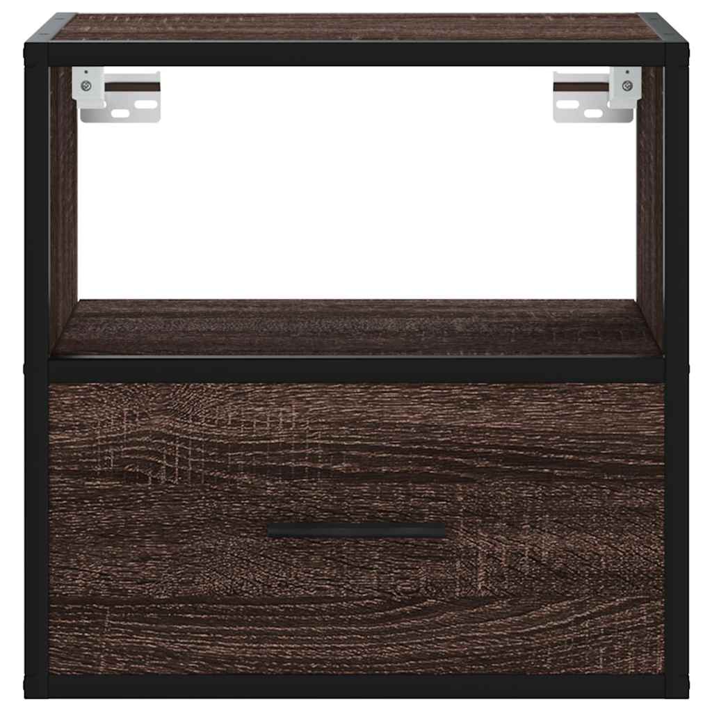 Comodini a Muro 2 pz Rovere Marrone 40x31x39,5 cm