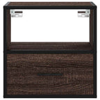 Comodini a Muro 2 pz Rovere Marrone 40x31x39,5 cm