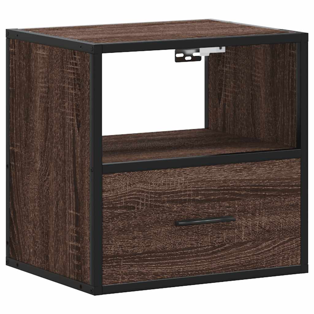 Comodini a Muro 2 pz Rovere Marrone 40x31x39,5 cm