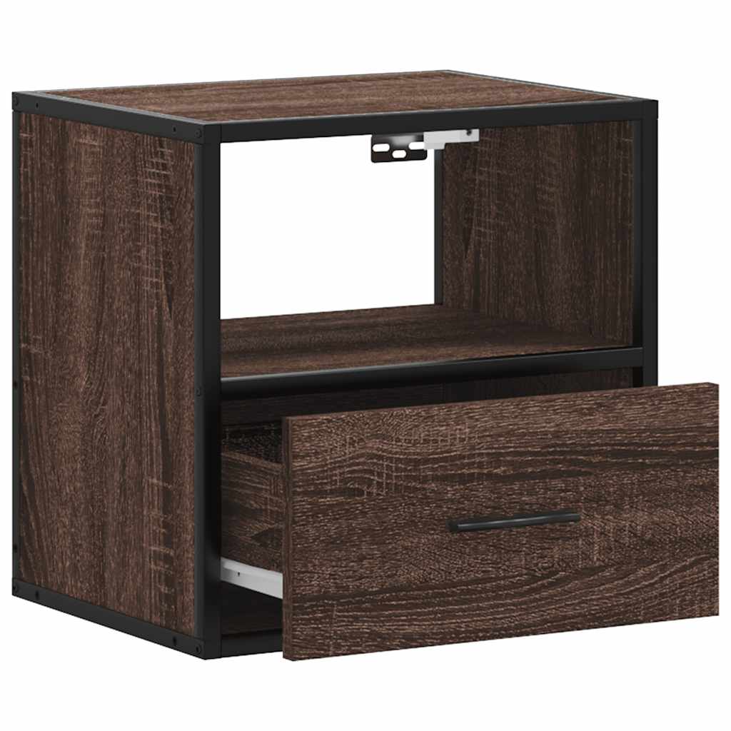 Comodini a Muro 2 pz Rovere Marrone 40x31x39,5 cm
