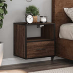 Comodini a Muro 2 pz Rovere Marrone 40x31x39,5 cm