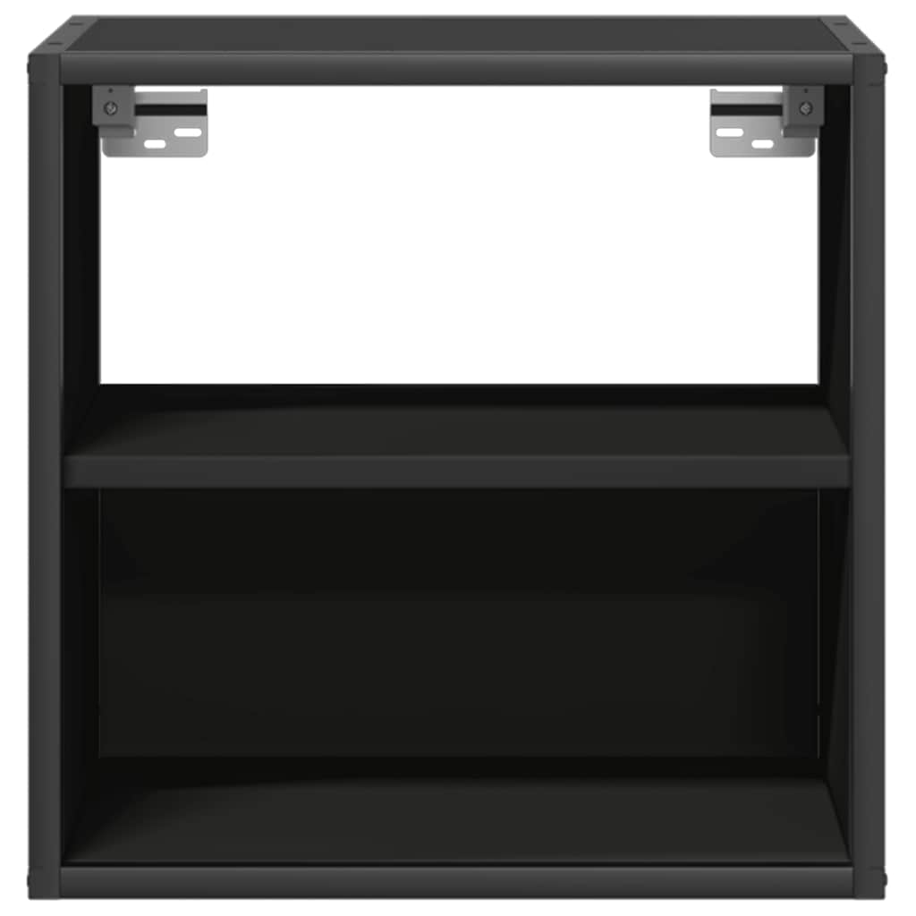 Comodino a Muro Nero 40x31x39,5 cm