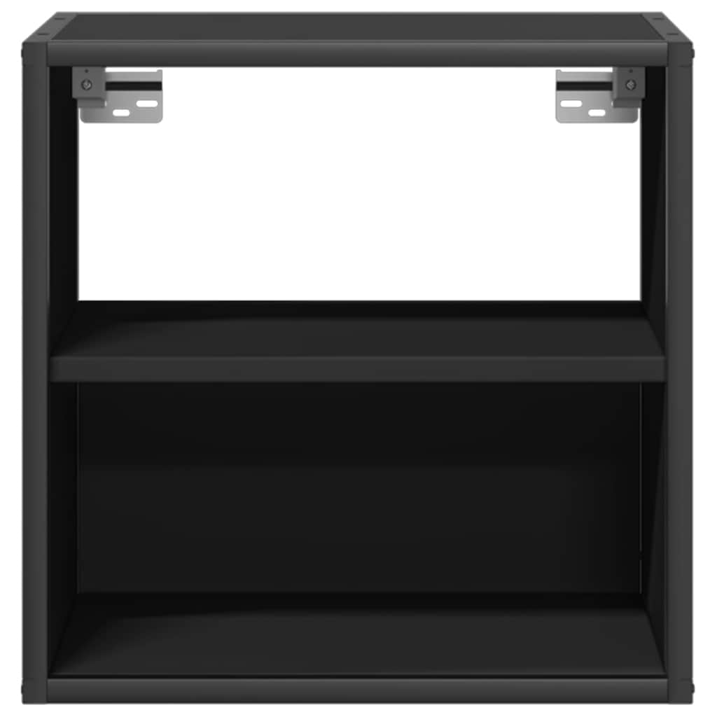 Comodini a Muro 2 pz Nero 40x31x39,5 cm