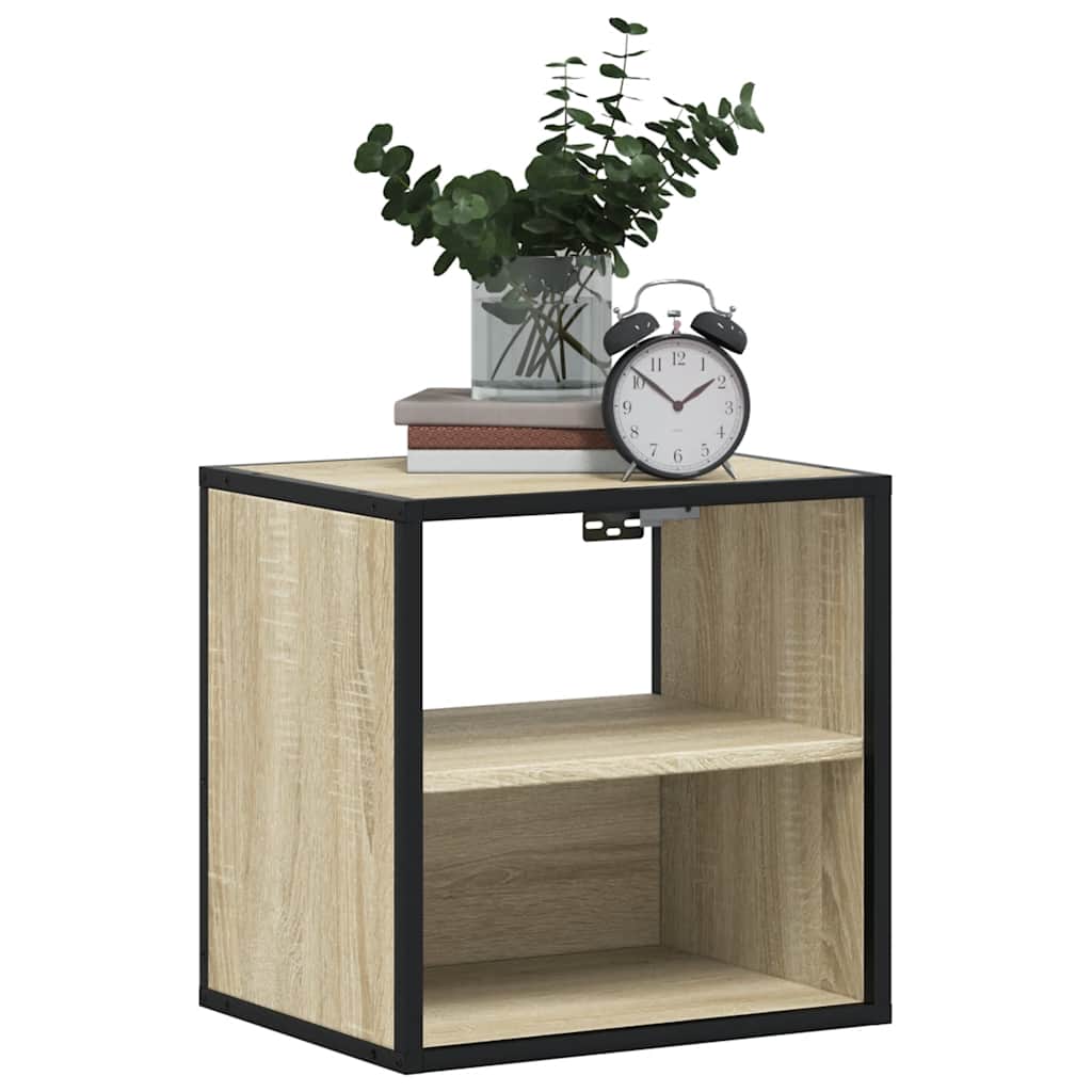 Comodini a Muro 2 pz Rovere Sonoma 40x31x39,5 cm