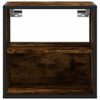 Comodini a Muro 2 pz Rovere Fumo 40x31x39,5 cm