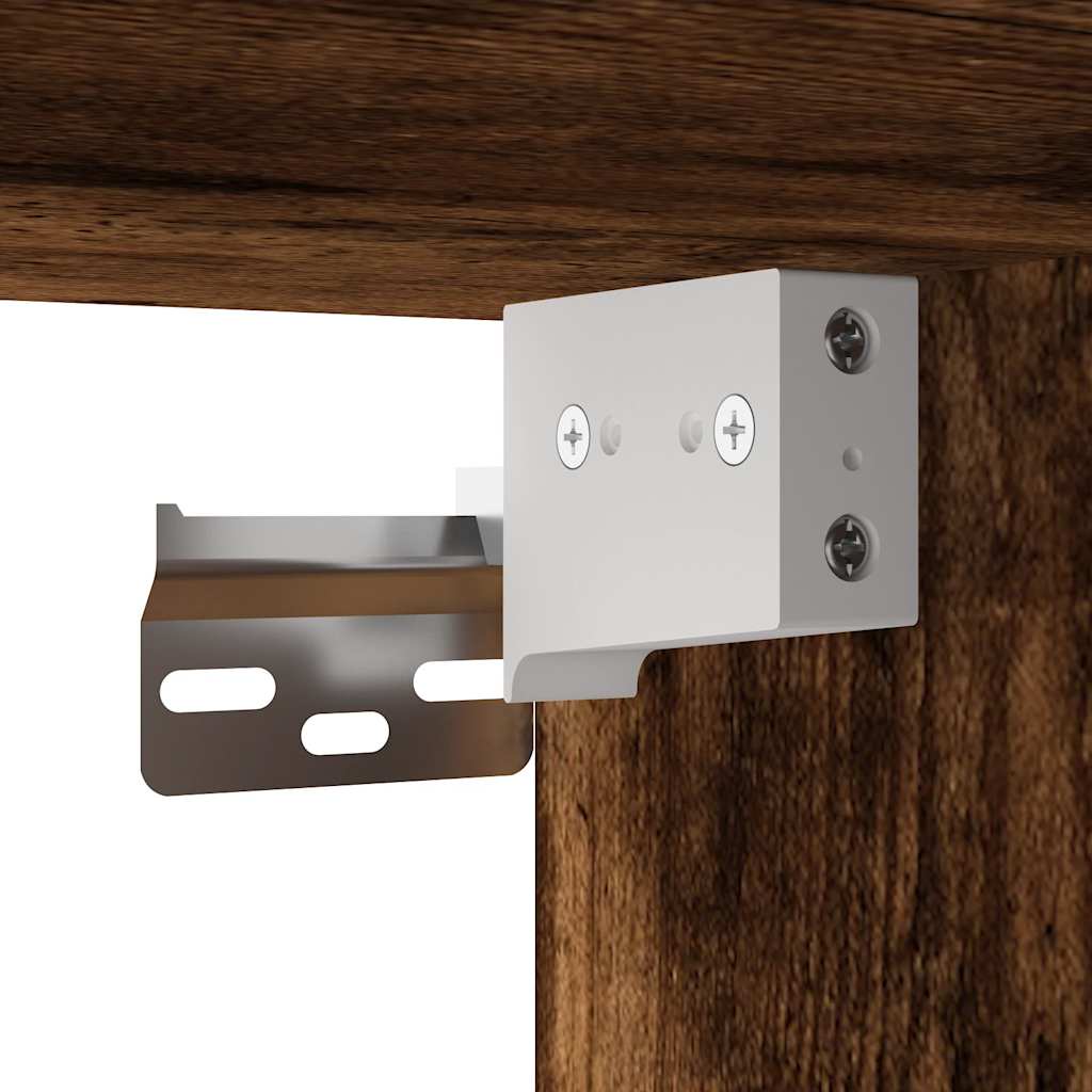 Comodini a Muro 2 pz Rovere Fumo 40x31x39,5 cm
