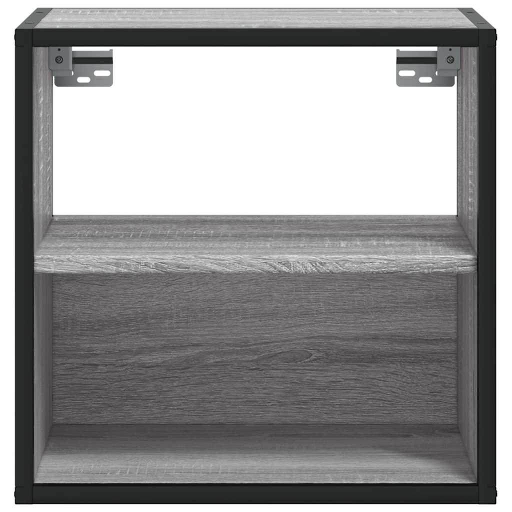 Comodino a Muro Grigio Sonoma 40x31x39,5 cm