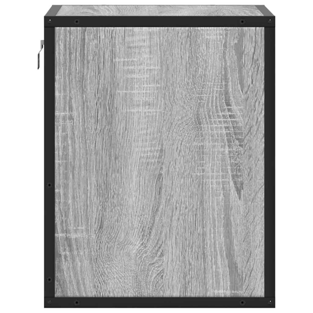Comodino a Muro Grigio Sonoma 40x31x39,5 cm