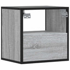 Comodino a Muro Grigio Sonoma 40x31x39,5 cm