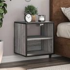 Comodino a Muro Grigio Sonoma 40x31x39,5 cm