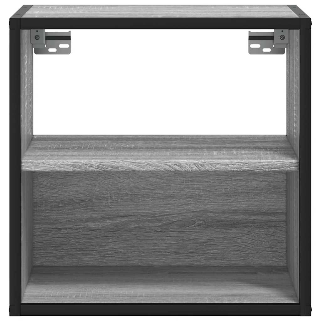 Comodini a Muro 2 pz Grigio Sonoma 40x31x39,5 cm